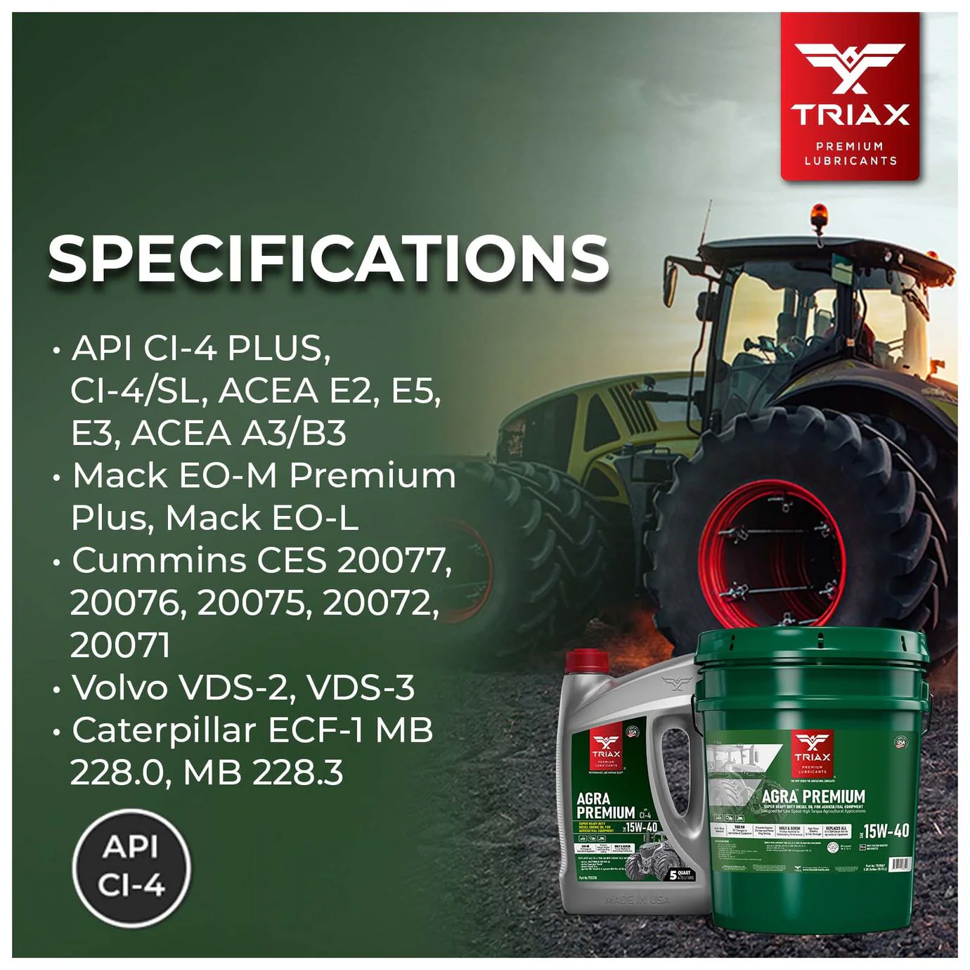 TRIAX Agra Premium 15W-40 (CI-4) - Image 23