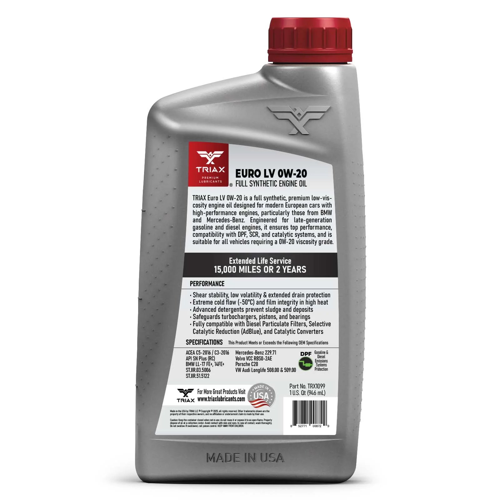 TRIAX Euro LV 0W-20 Full Synthetic - Image 9