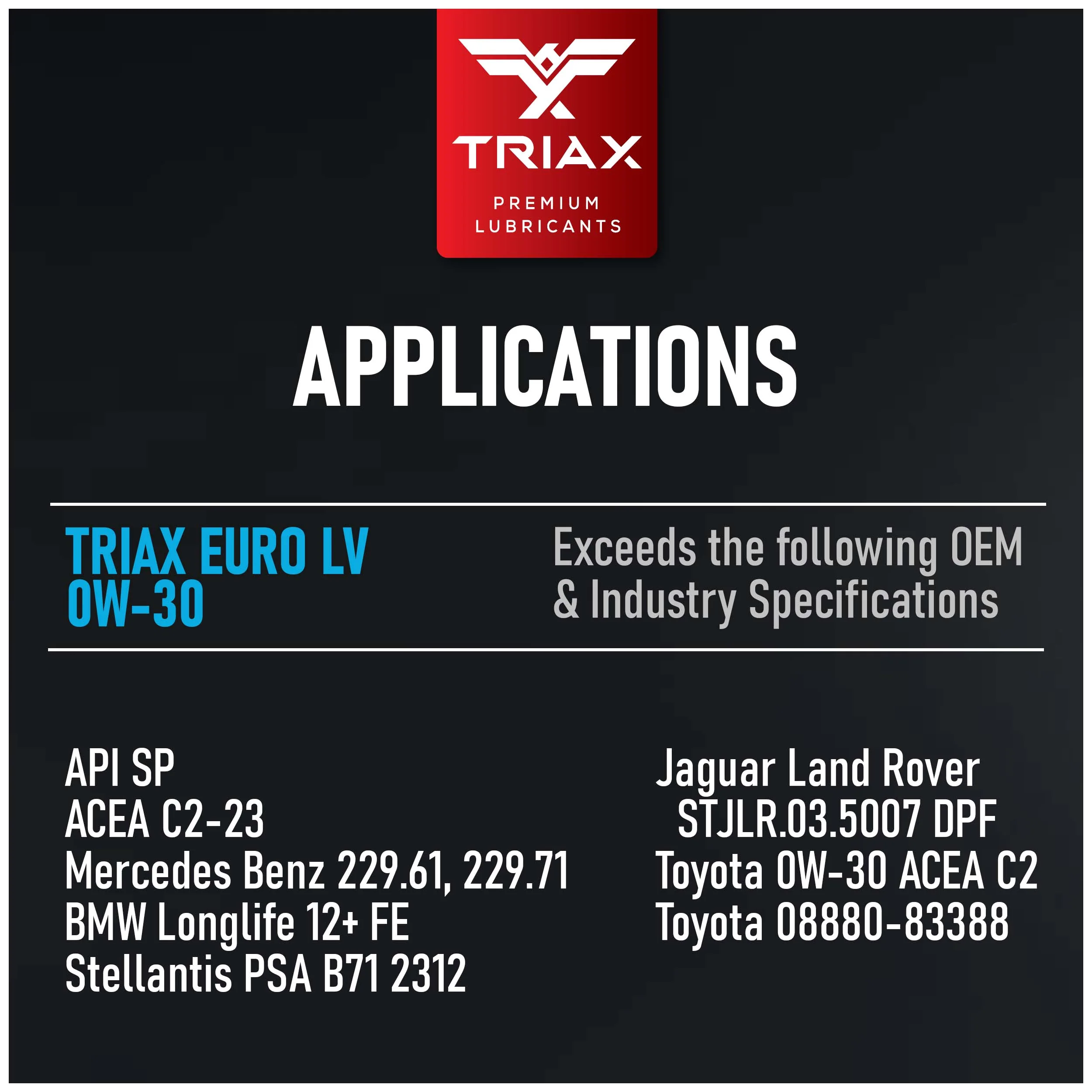 TRIAX Euro LV 0W-30 Full Synthetic - Image 3