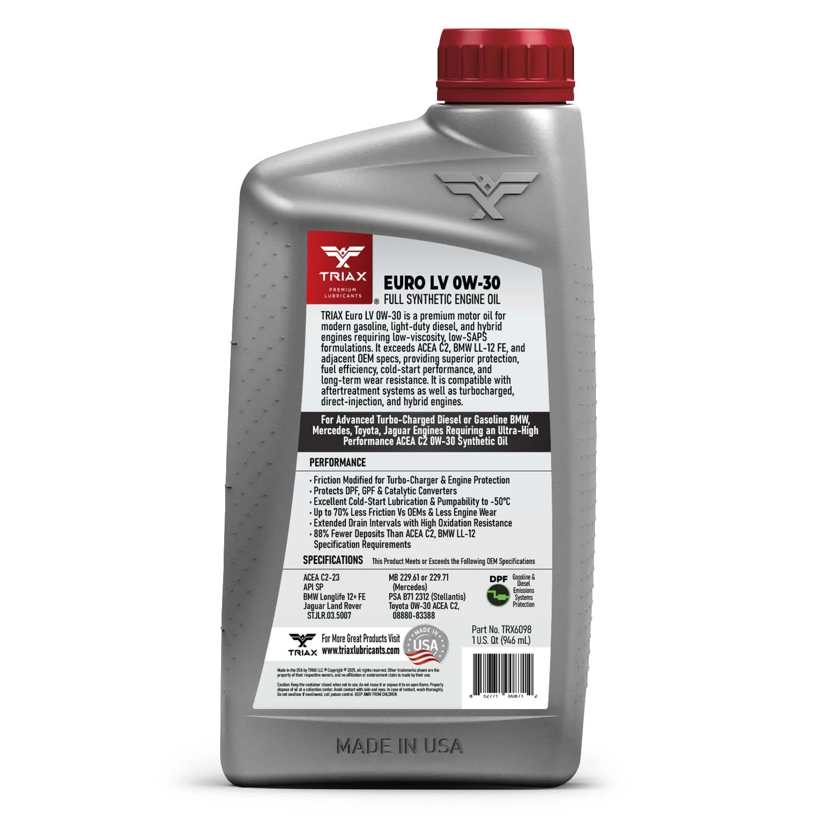 TRIAX Euro LV 0W-30 Full Synthetic - Image 9