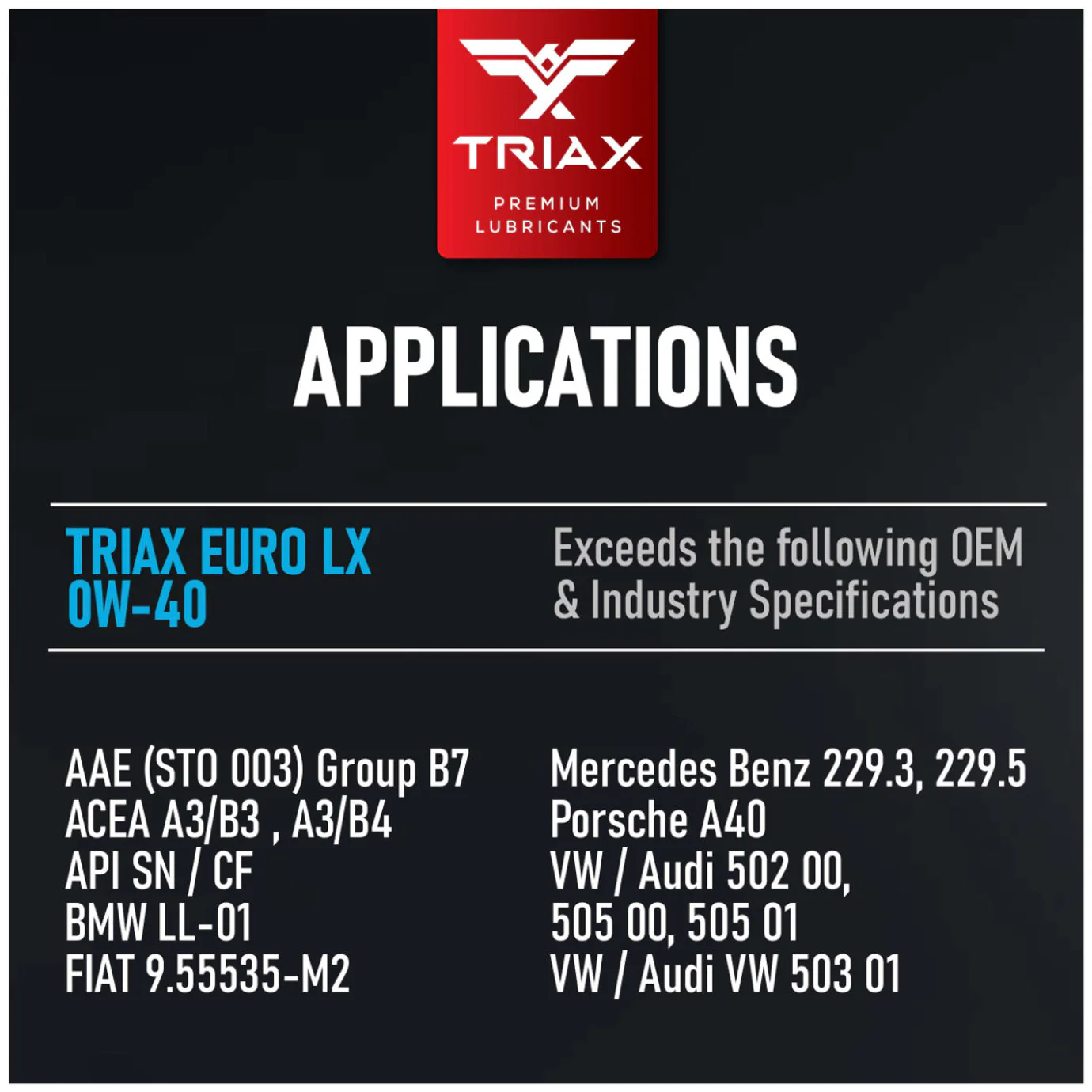 TRIAX Euro LX 0W-40 Full Synthetic - Image 26