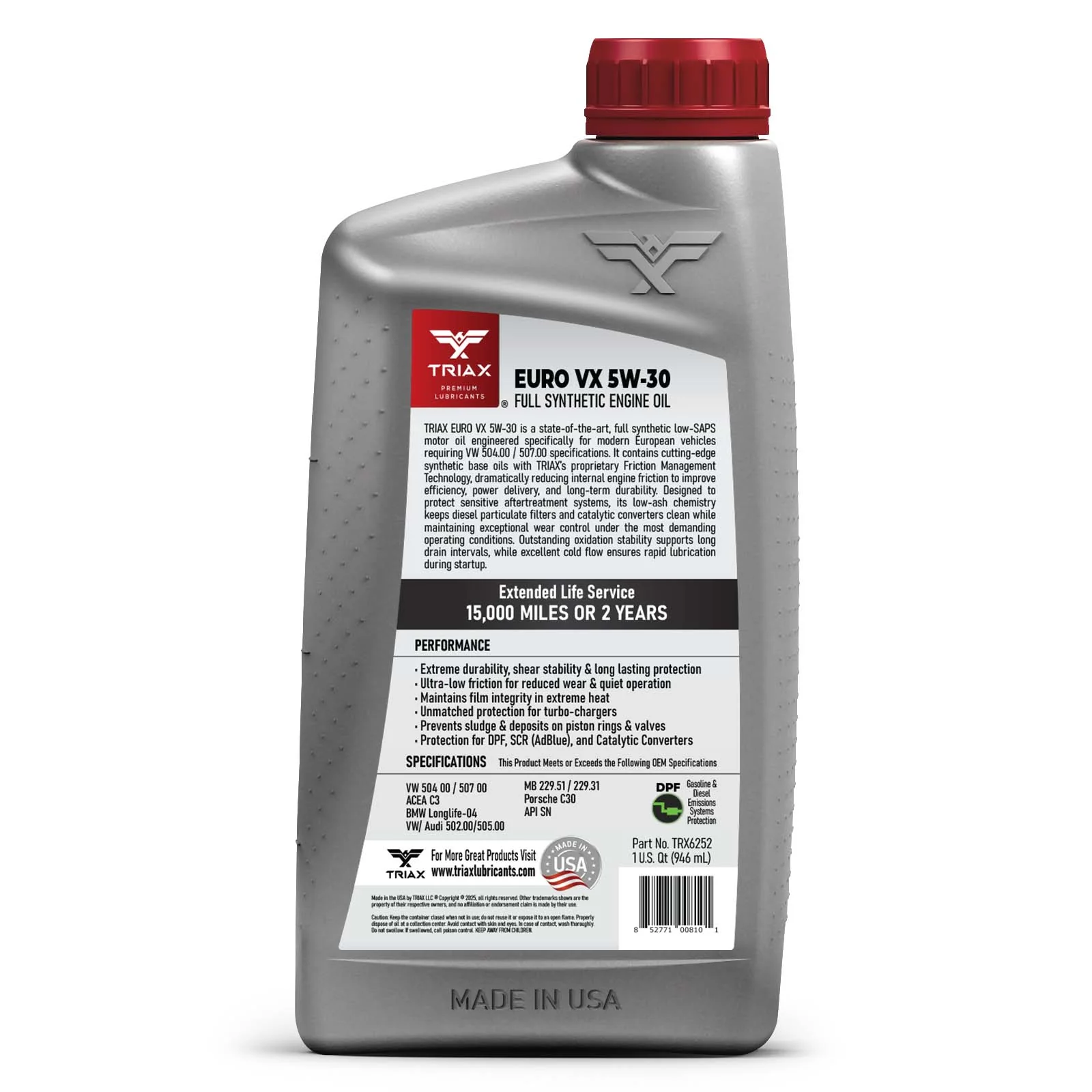TRIAX Euro VX 5W-30 Full Synthetic - Image 9