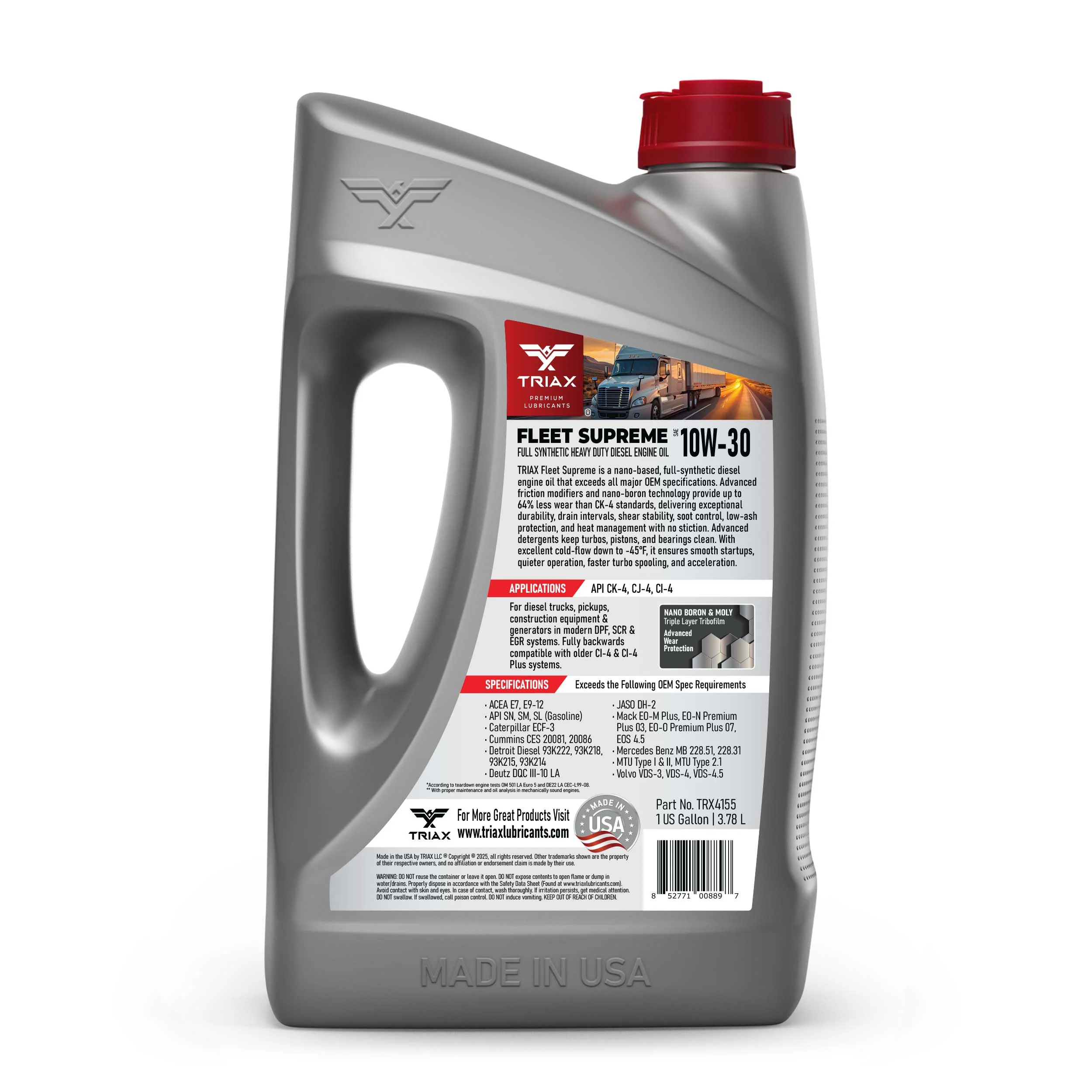 TRIAX Fleet Supreme 10W-30 Full Synthetic - Image 3