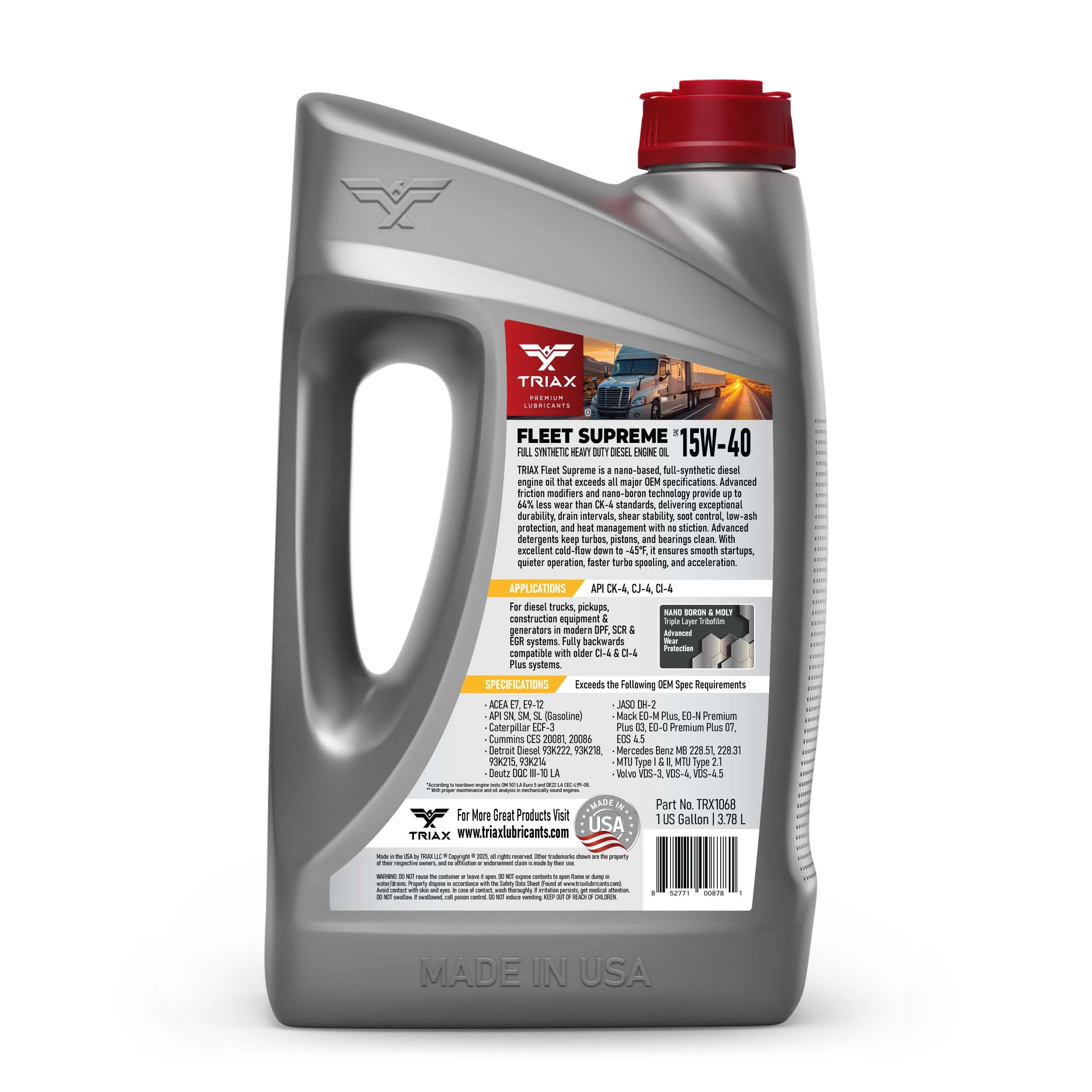 TRIAX Fleet Supreme 15W-40 Full Synthetic - Image 13