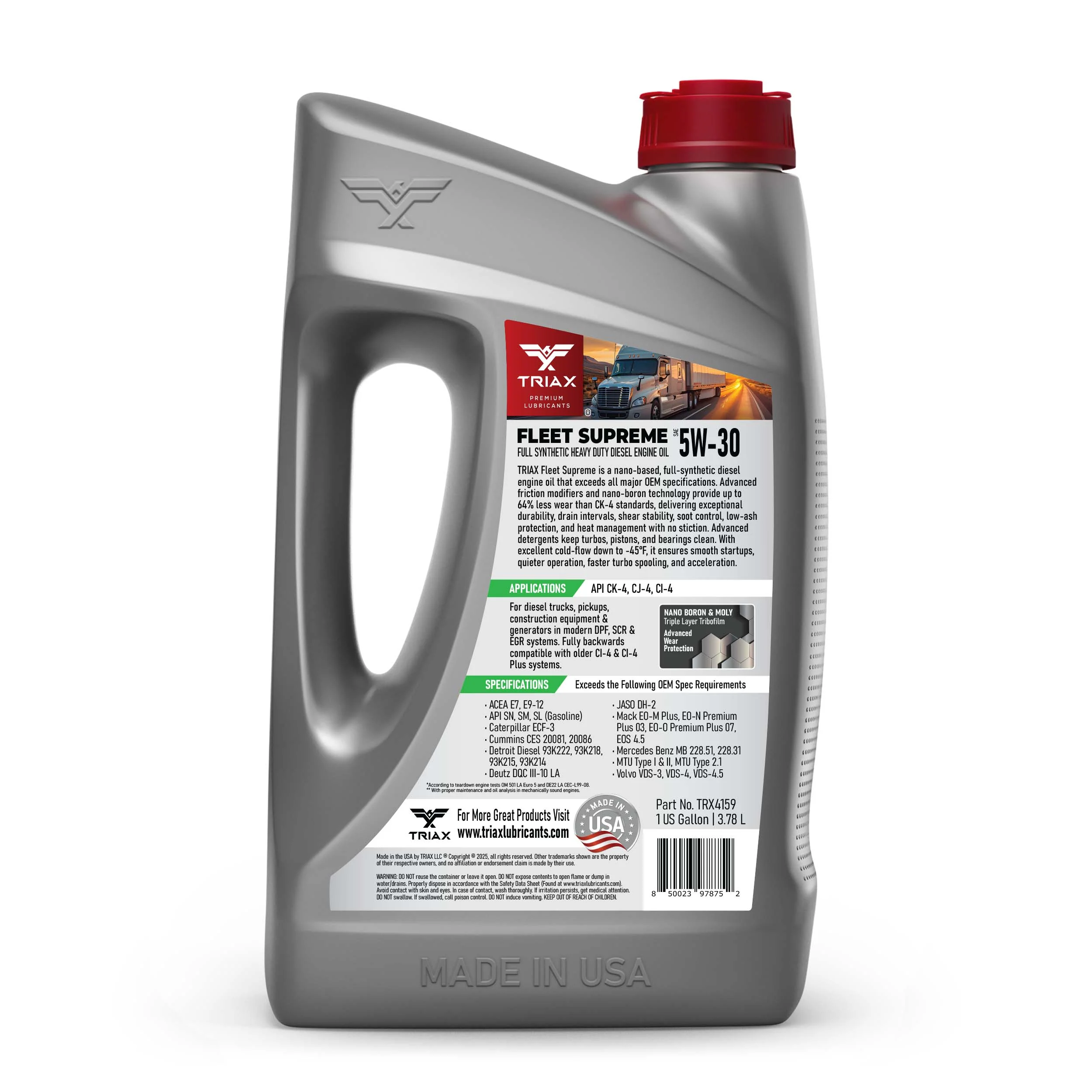 TRIAX Fleet Supreme 5W-30 Full Synthetic - Image 3