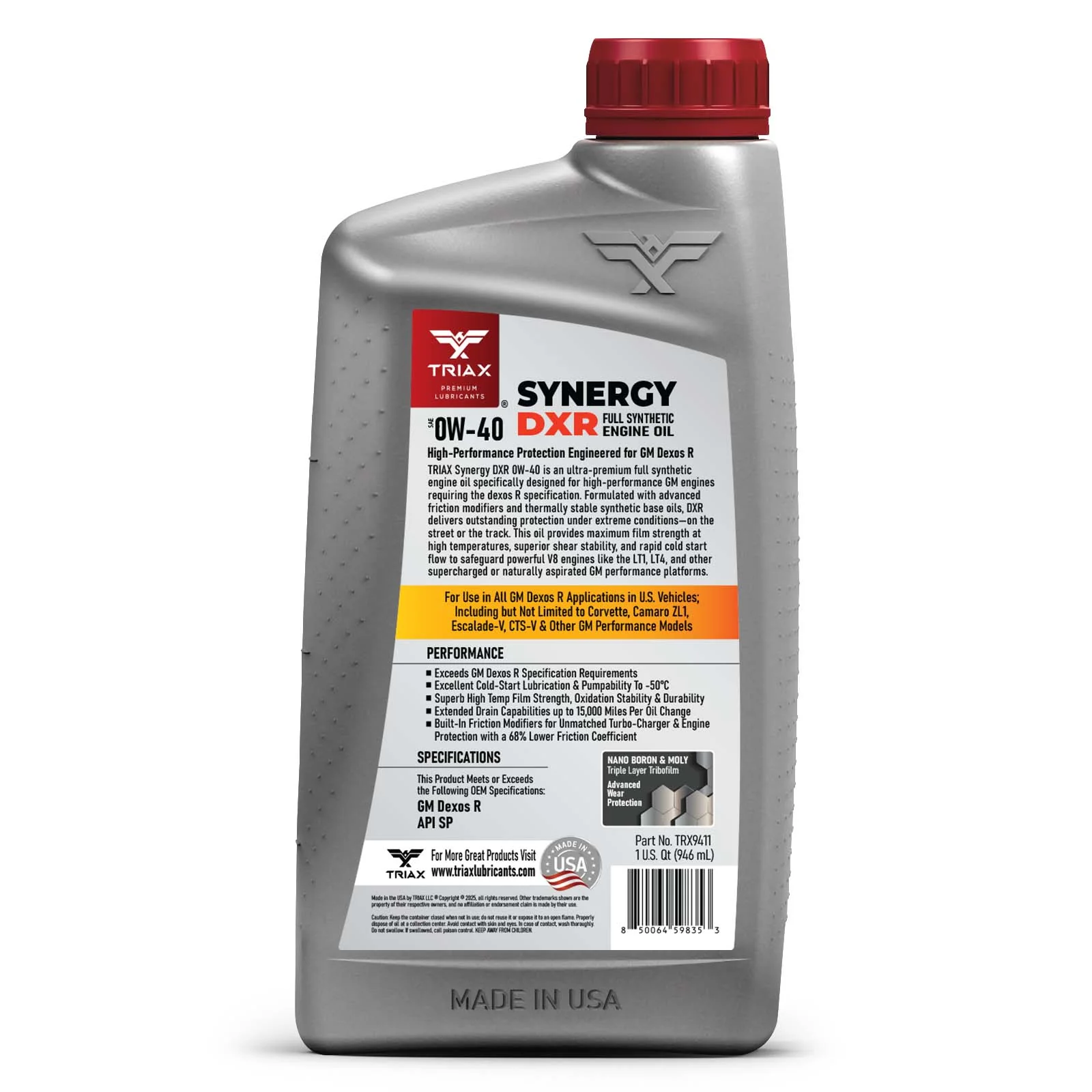 TRIAX Synergy DXR 0W-40 (Dexos R) - Image 10