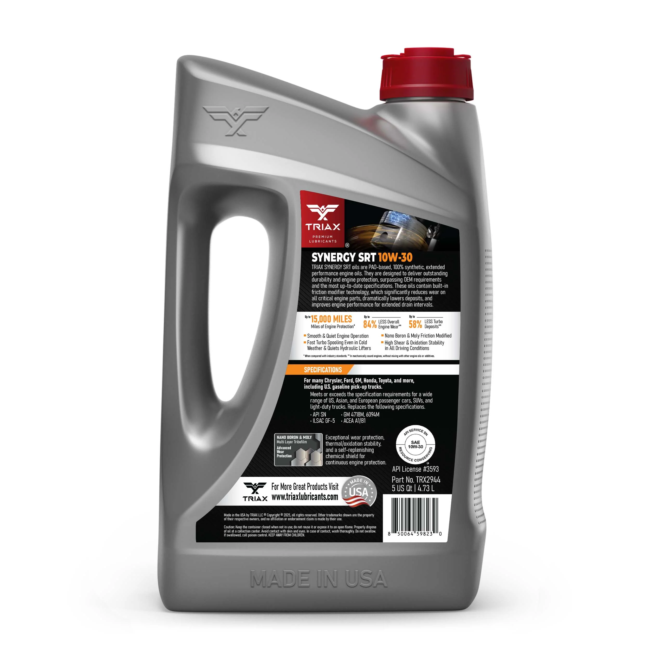 TRIAX Synergy SRT 10W-30 Full Syn - Image 28