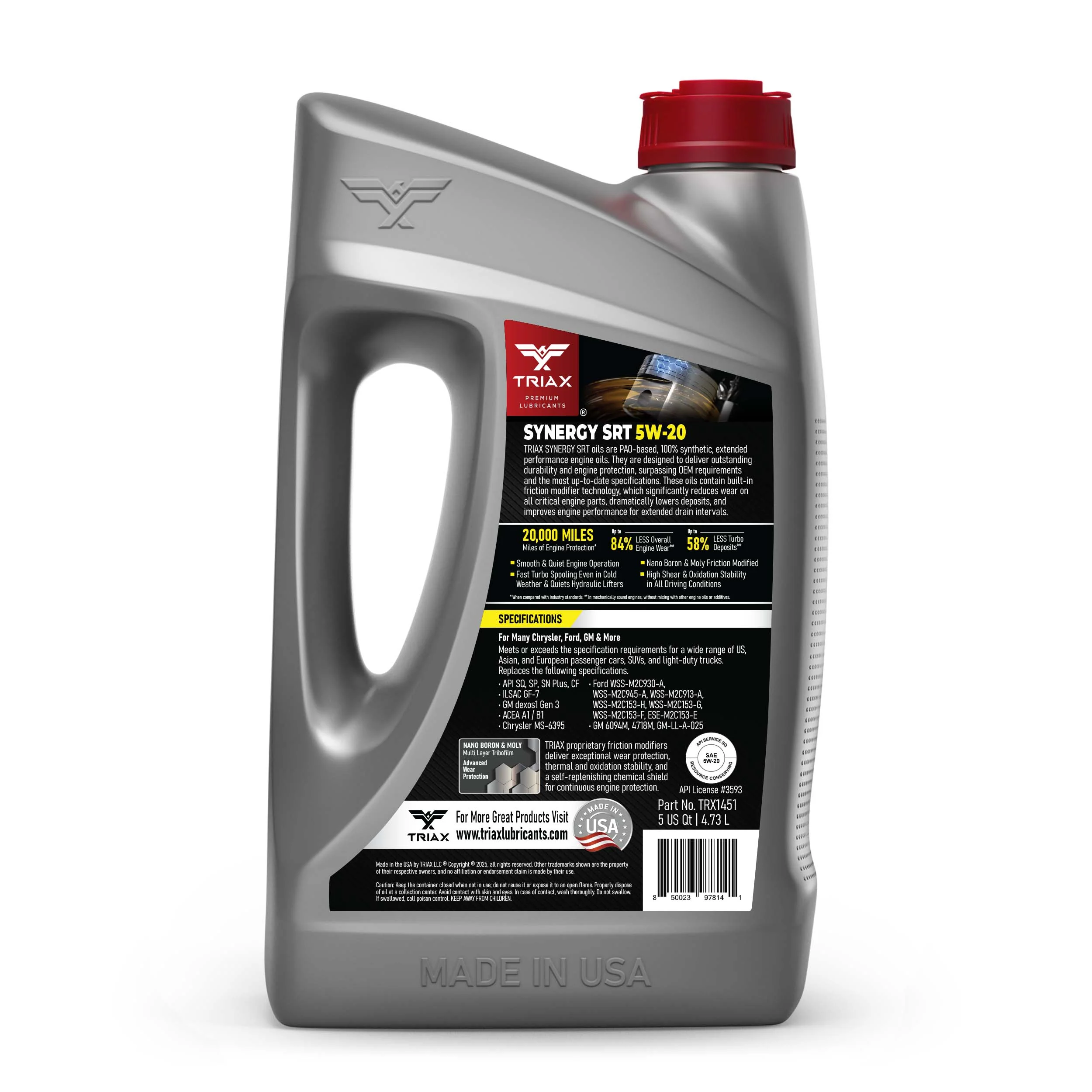 TRIAX Synergy SRT 5W-20 Full Syn - Image 21