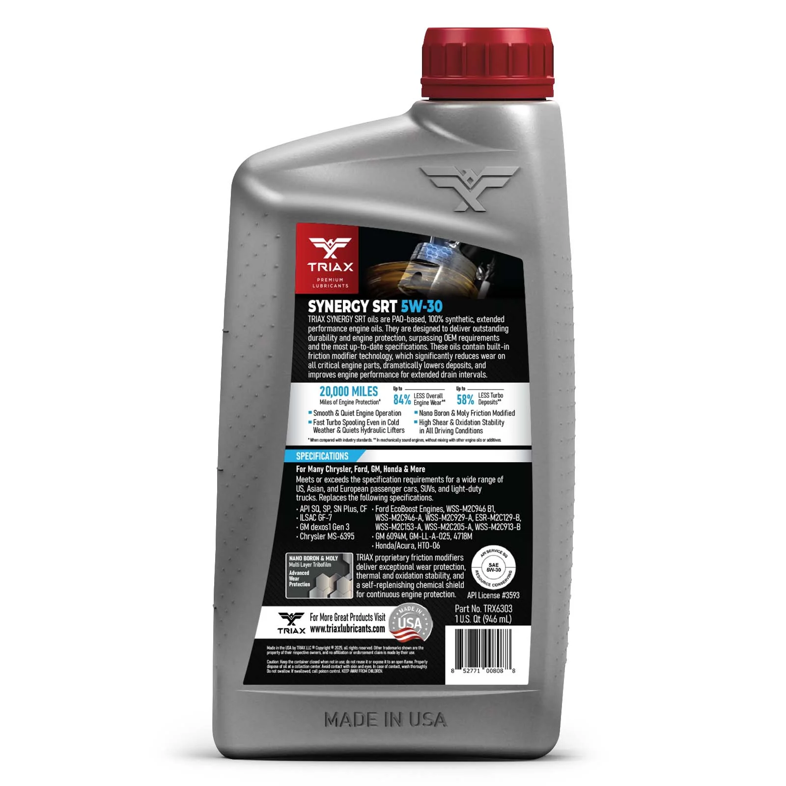 TRIAX Synergy SRT 5W-30 Full Syn - Image 3