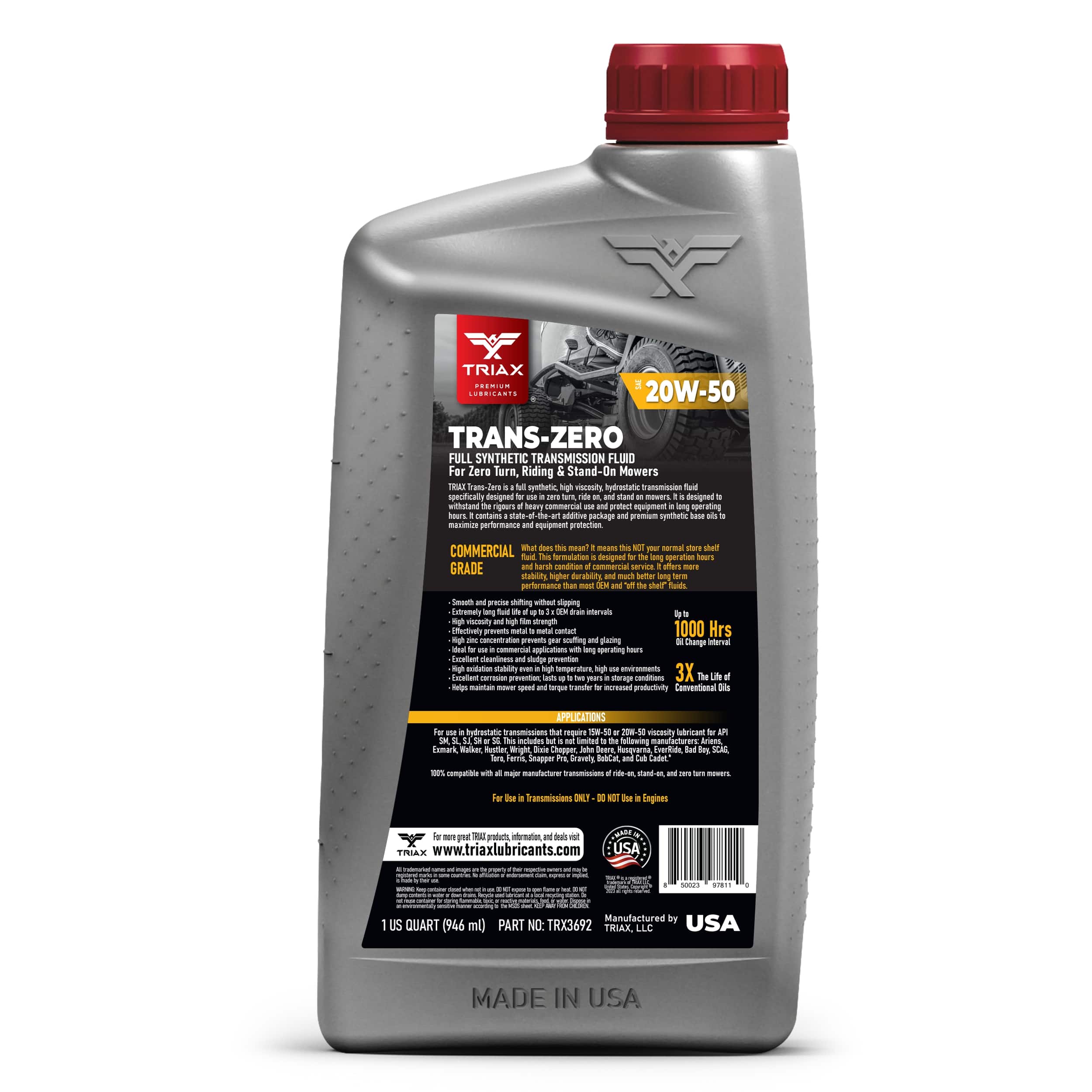 TRIAX Trans-Zero 20W-50 Full Synthetic - Image 10